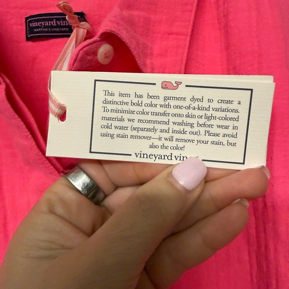 Vineyard Vines Pink Wave Shirt Dress NWT - Picture 4 of 4